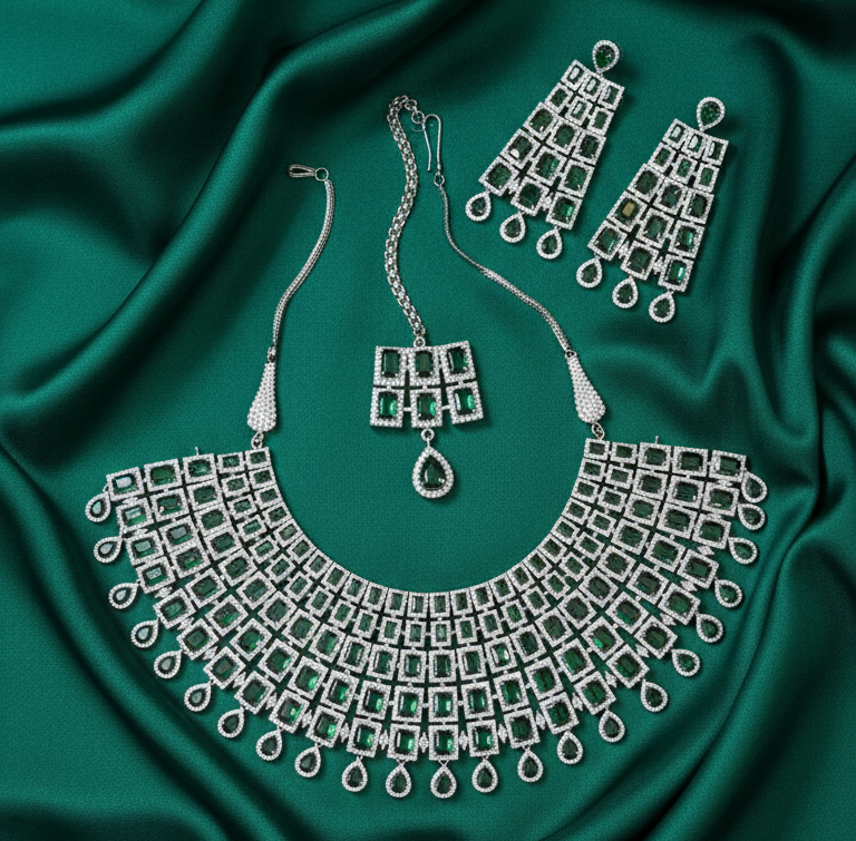Mivanaa Emerald Empress Bridal Set