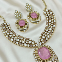 Blush Rose Regal American Diamond Necklace Set