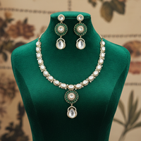 Emerald Glow Polki Kundan Necklace Set
