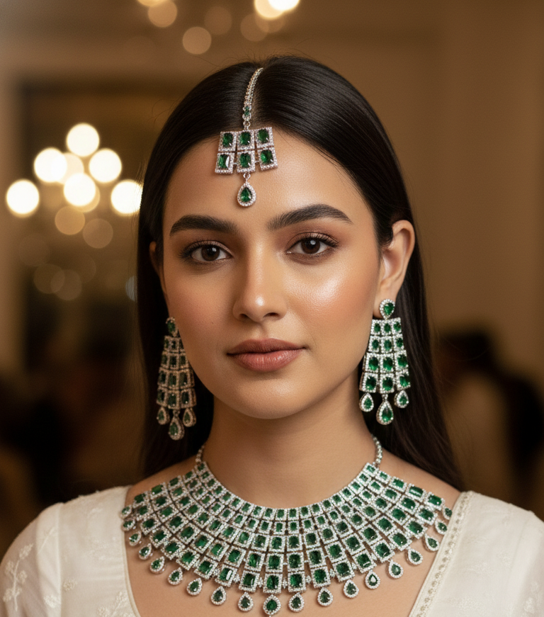 Mivanaa Emerald Empress Bridal Set