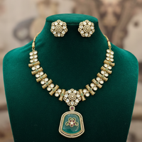 Shahi Emerald Polki  Necklace Set