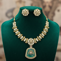 Shahi Emerald Polki  Necklace Set