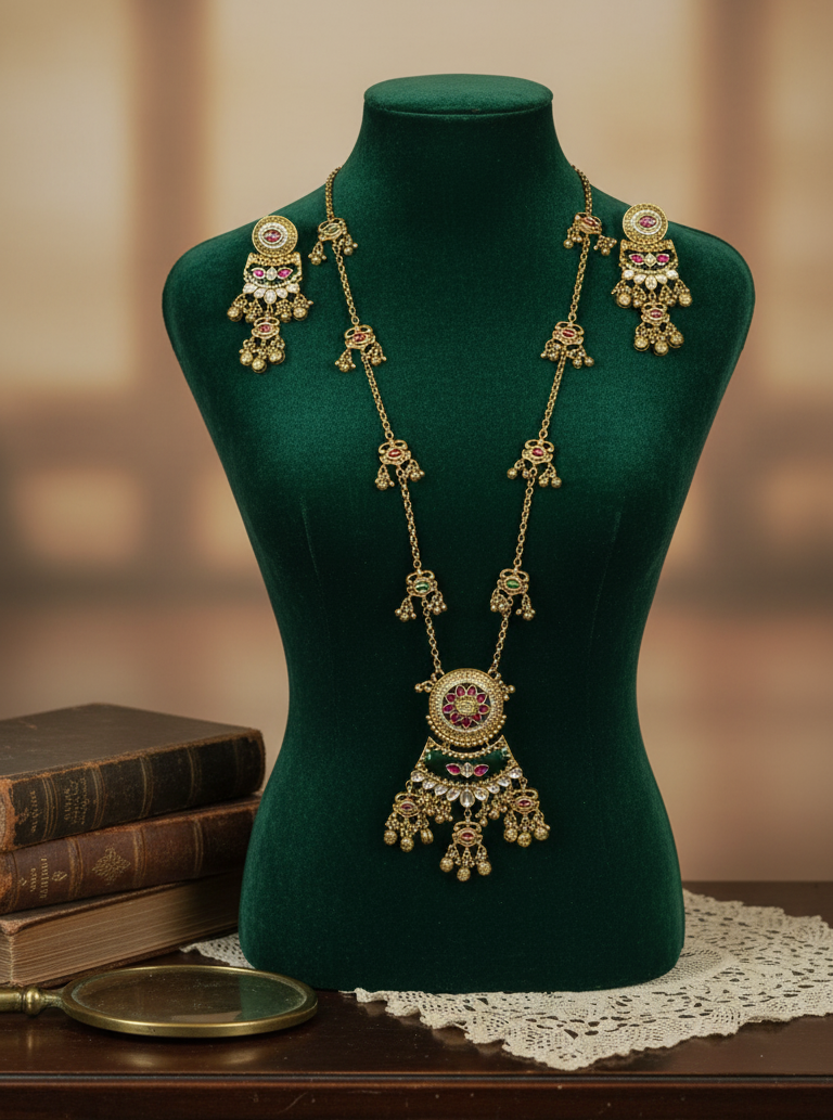 Maharani Traditional Gold Plated Necklace Set