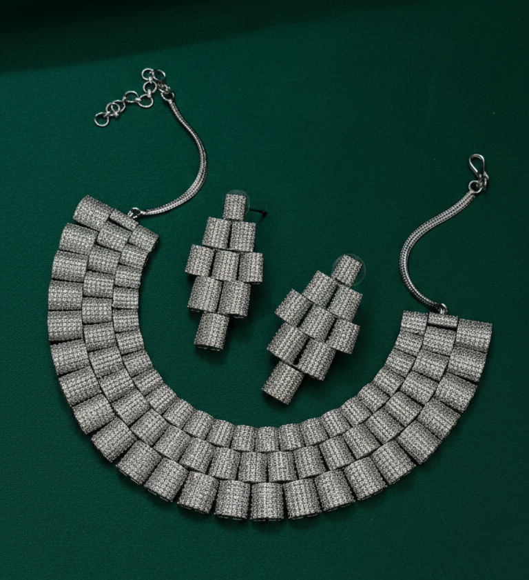 Luxury Silver American Diamond Statement