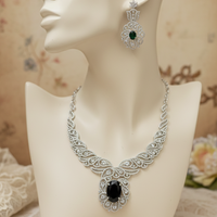 Green Crystal American Diamond Set