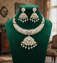 Royal Kundan Pearl Drop Necklace Set