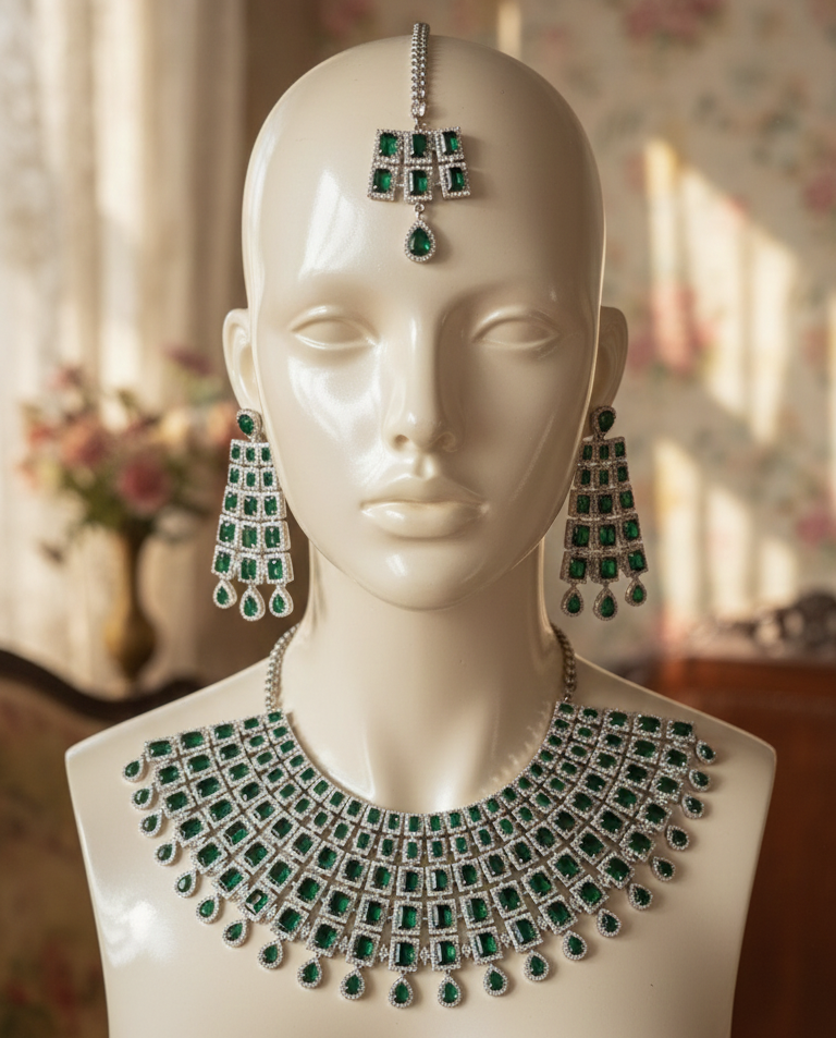 Mivanaa Emerald Empress Bridal Set