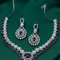 Midnight Sapphire Royale American Diamond Necklace Set