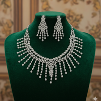 Diamond Snowfall Elegance American Diamond Necklace Set