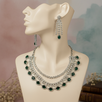 Emerald Grace American Diamond Necklace Set