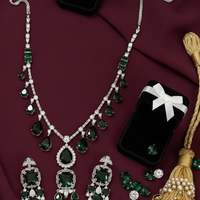Gleaming Green Royal American Diamond Set