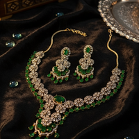 Emerald Green Glow AD Necklace Set