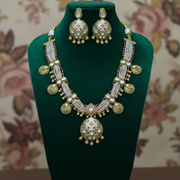 Heritage Ruby Meenakari Pearl Necklace Set