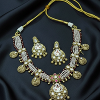 Heritage Ruby Meenakari Pearl Necklace Set