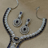 Midnight Sapphire Royale American Diamond Necklace Set