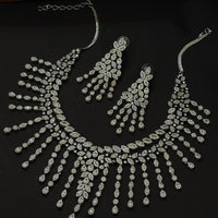 Diamond Snowfall Elegance American Diamond Necklace Set