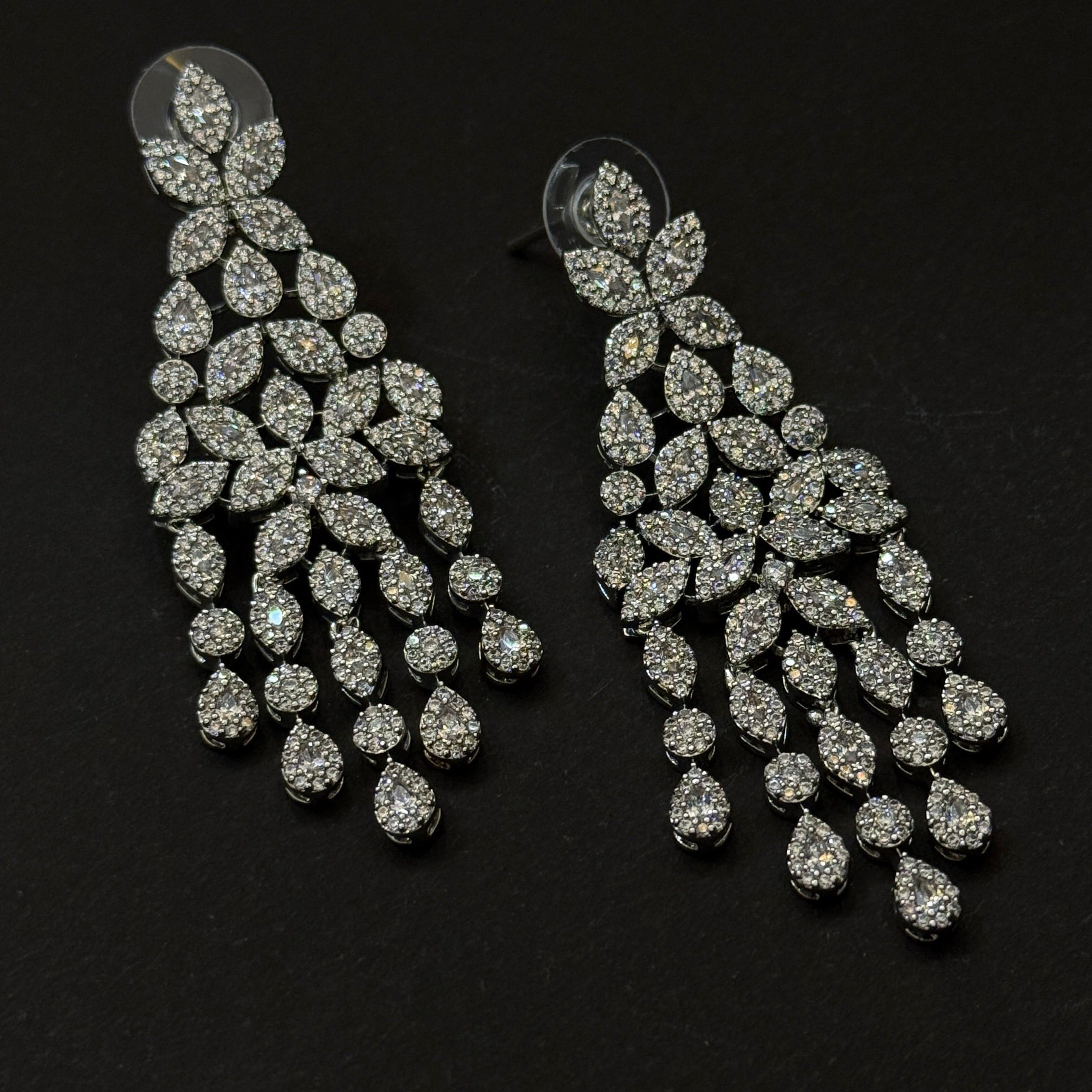 Diamond Snowfall Elegance American Diamond Necklace Set