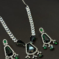 Imperial Emerald Grace American Diamond Necklace Set