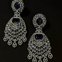 Royal Sapphire Glow American Diamond Necklace Set