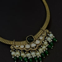 Neelam Royale Kundan Green Hasli Necklace