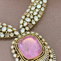 Blush Rose Regal American Diamond Necklace Set
