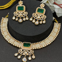 Emerald Grace Polki Pearl Choker Set-Mivanaa