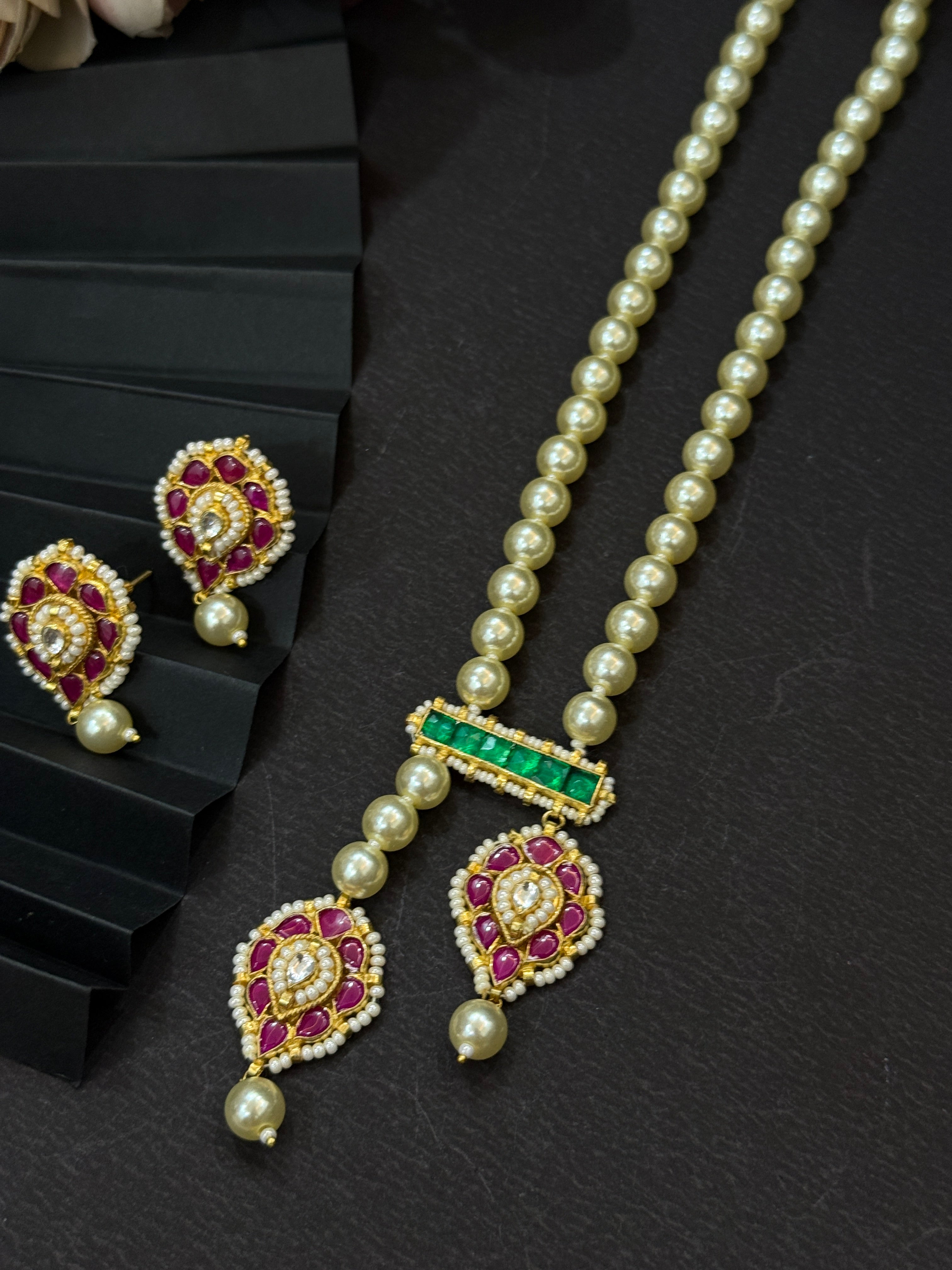 Royal Pachi Kundan Pearl with Ruby Stone