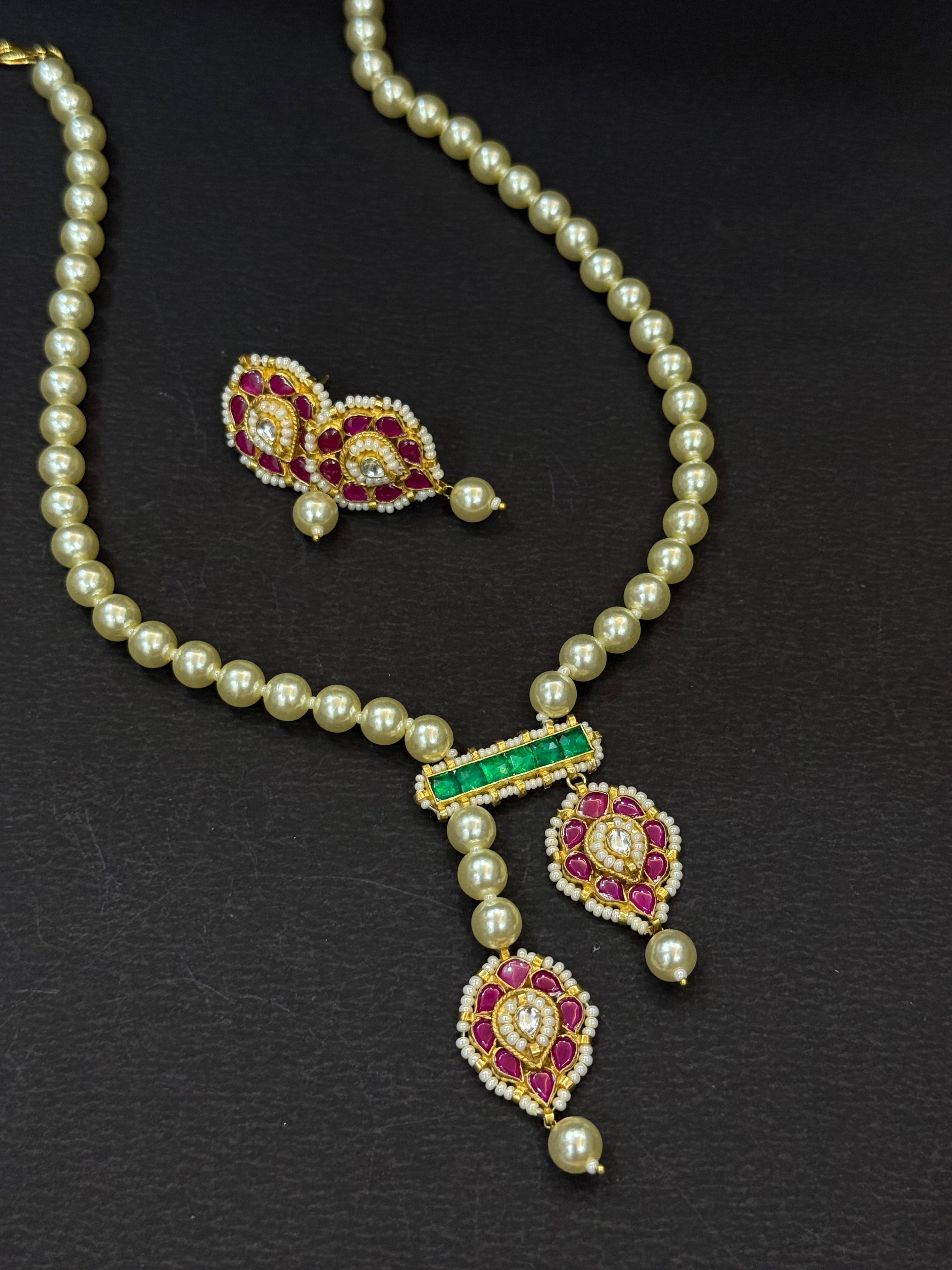 Royal Pachi Kundan Pearl with Ruby Stone