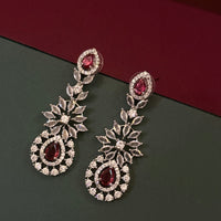 Red Wine American Diamond Necklace Set