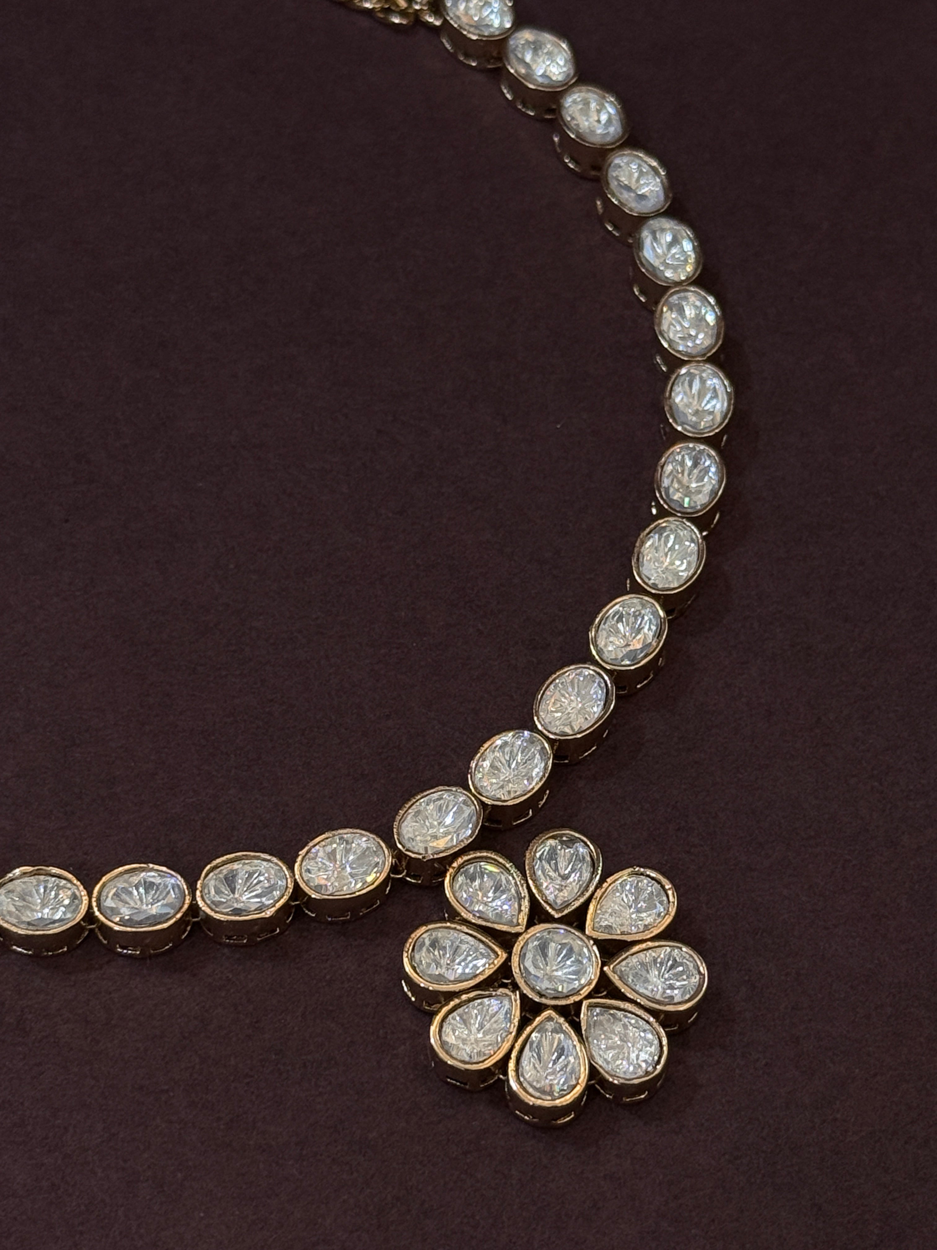 Floral Radiance Moissanite Pendant Set