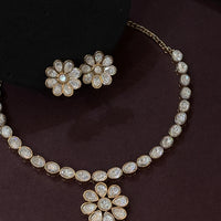 Floral Radiance Moissanite Pendant Set