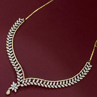 Golden Leaf Drop Necklace Set