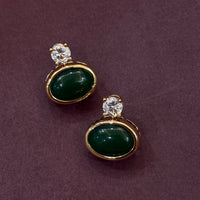Elegant Emerald & Diamond Gold-Plated Necklace Set