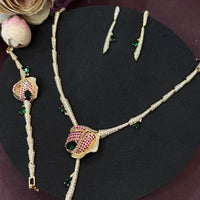Luxury Ruby & Emerald Peacock-Inspired Diamond Necklace Set with Bracelet