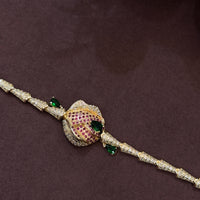 Luxury Ruby & Emerald Peacock-Inspired Diamond Necklace Set with Bracelet