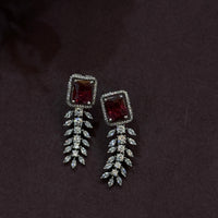Ruby Red CZ Stone Necklace & Earring Set