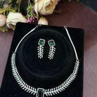 Luxury Emerald Green CZ Stone Necklace & Earring Set