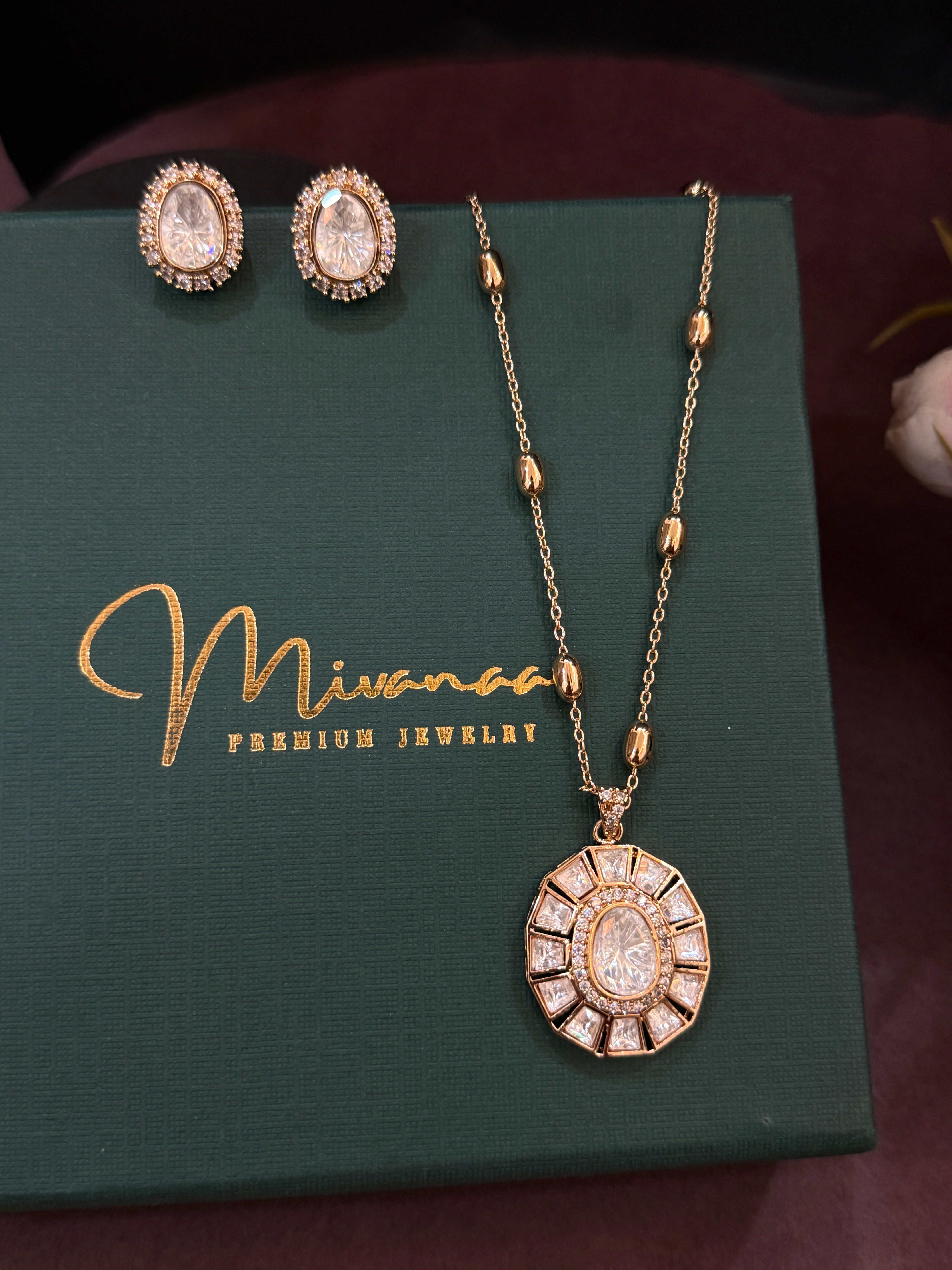 Elegant Gold-Plated Necklace & Earring Set