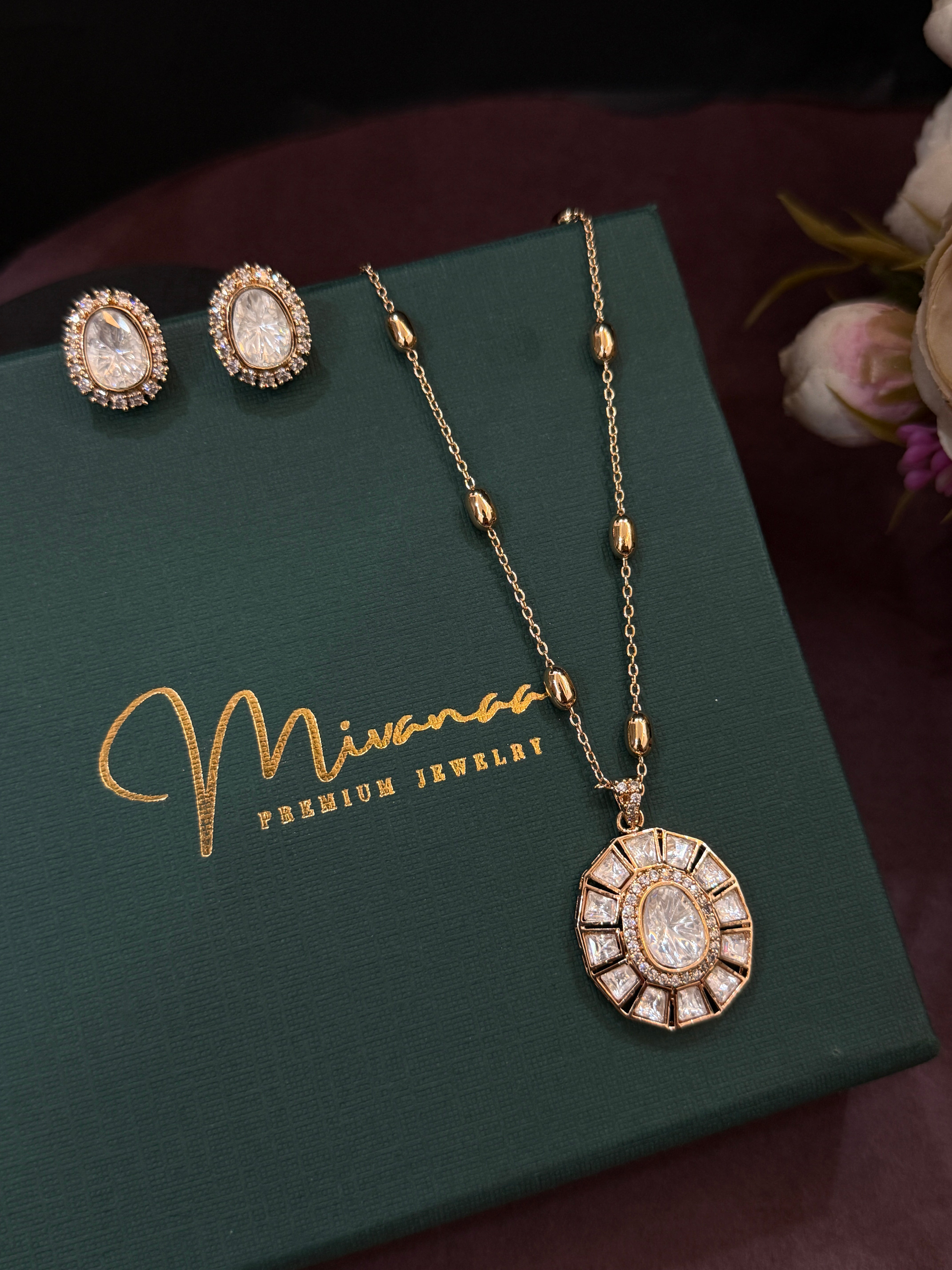 Elegant Gold-Plated Necklace & Earring Set