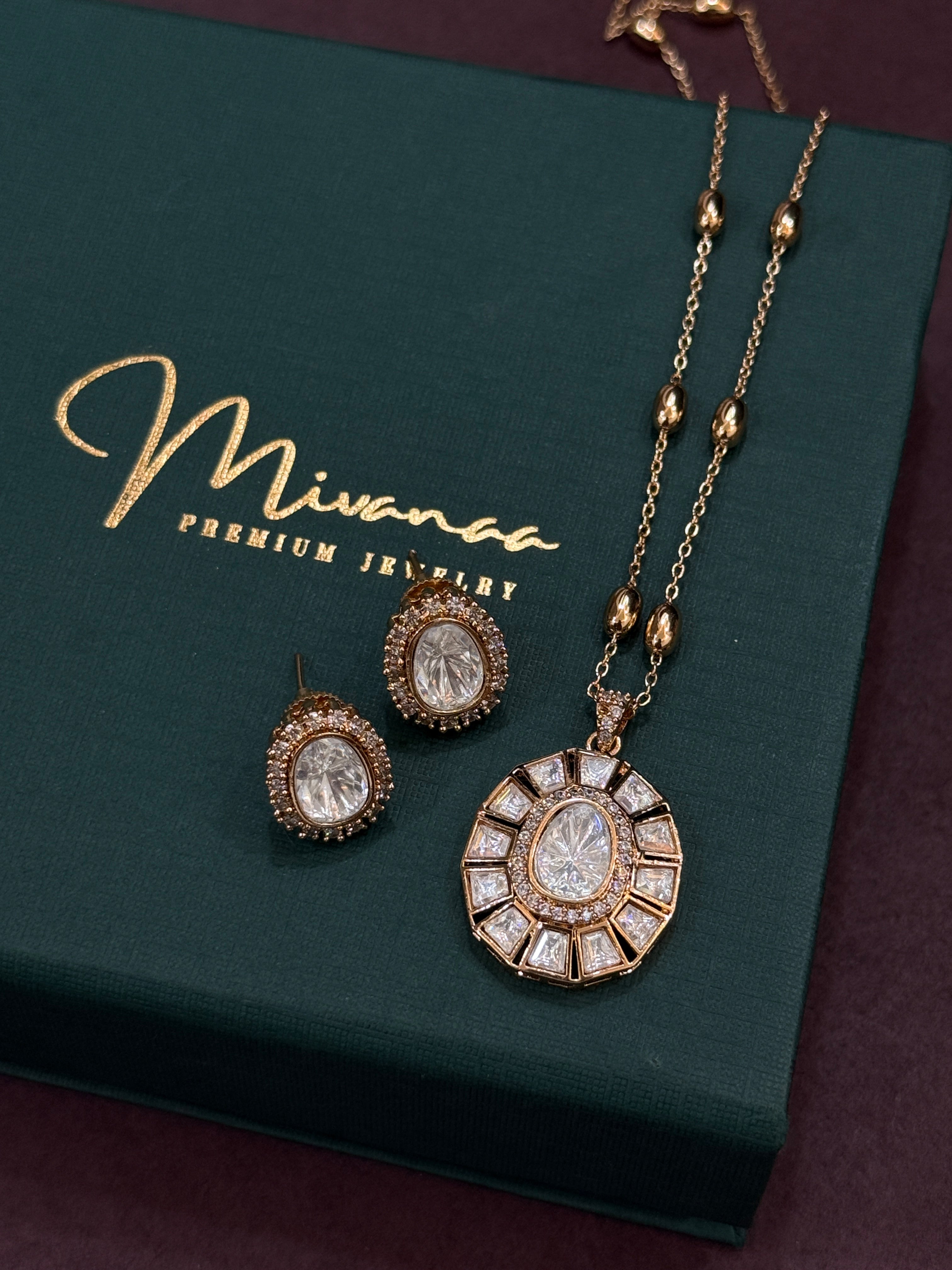 Elegant Gold-Plated Necklace & Earring Set