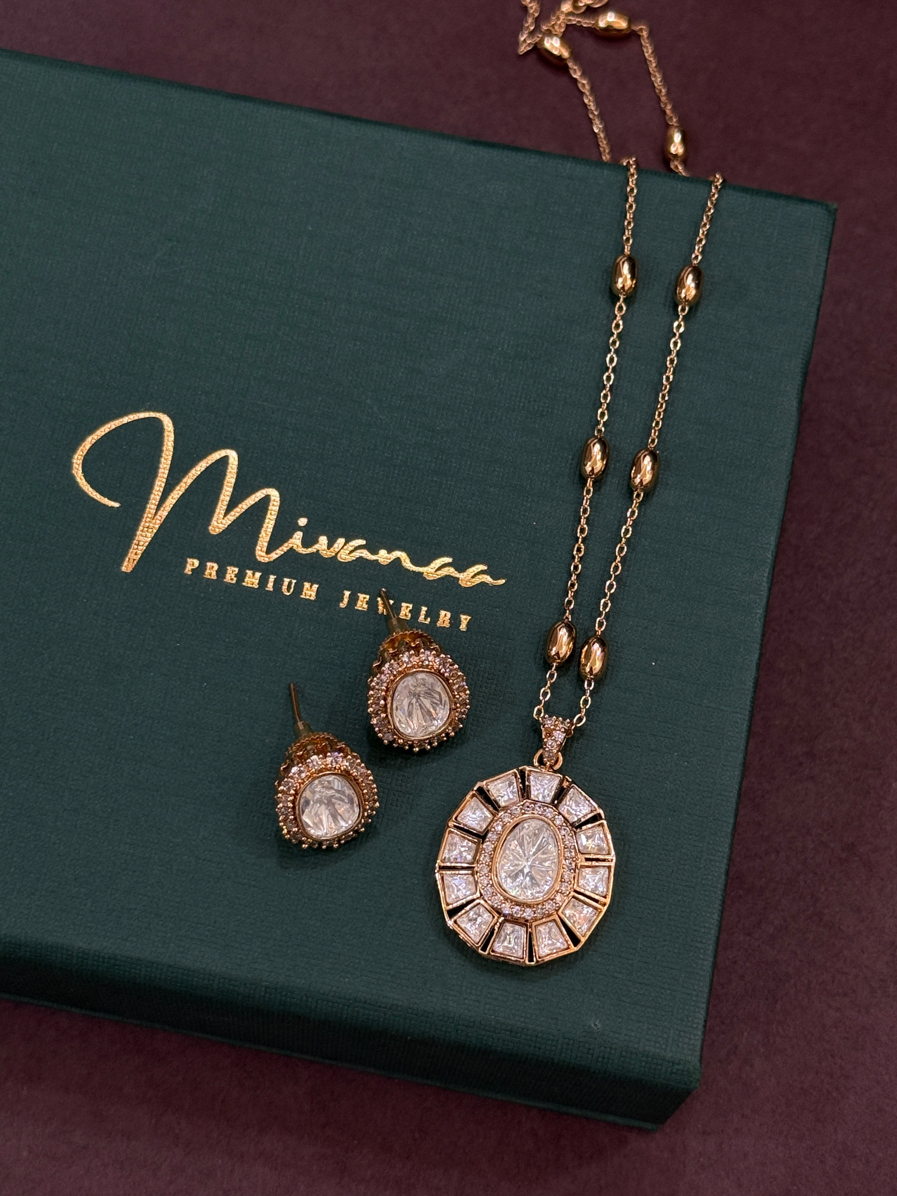 Elegant Gold-Plated Necklace & Earring Set