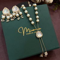 Elegant Kundan Pearl  Set – Necklace & Earrings