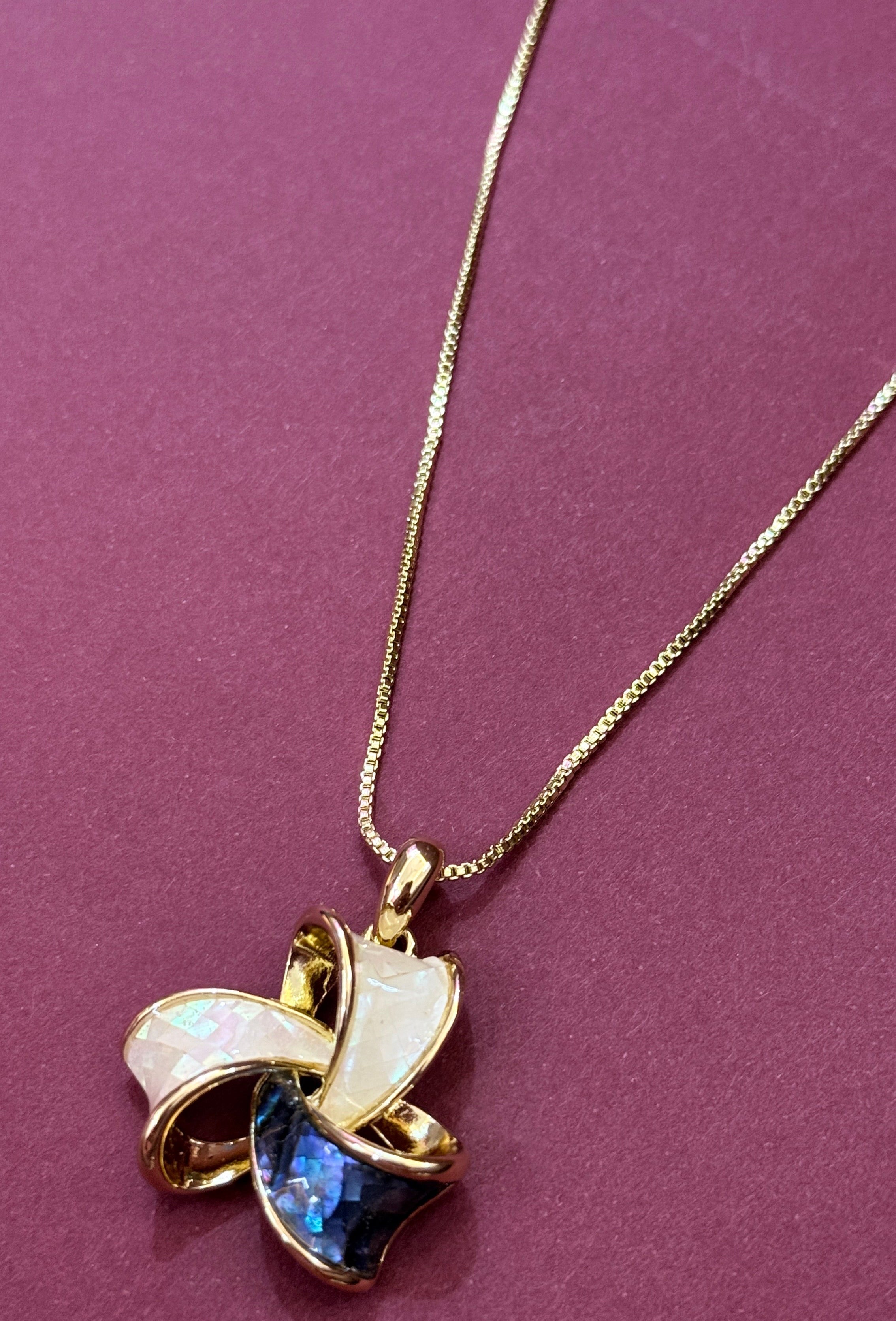 Elegant Pearl White & Blue Floral Jewellery