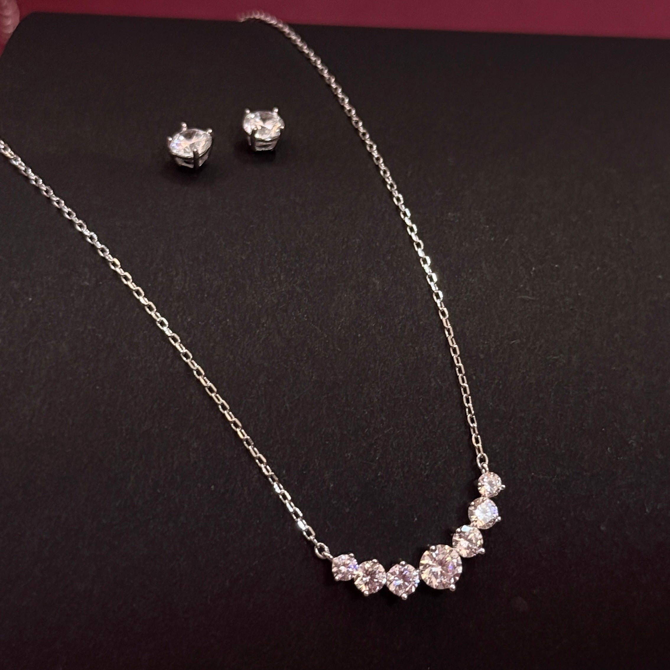 Celestia Sparkle 925 Sterling Silver CZ Pendant Set