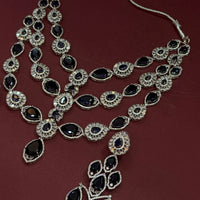 Royal Sapphire American Diamond Necklace Set