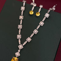 Luxury Yellow Crystal Necklace & Earrings Set