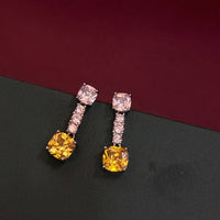 Luxury Yellow Crystal Necklace & Earrings Set