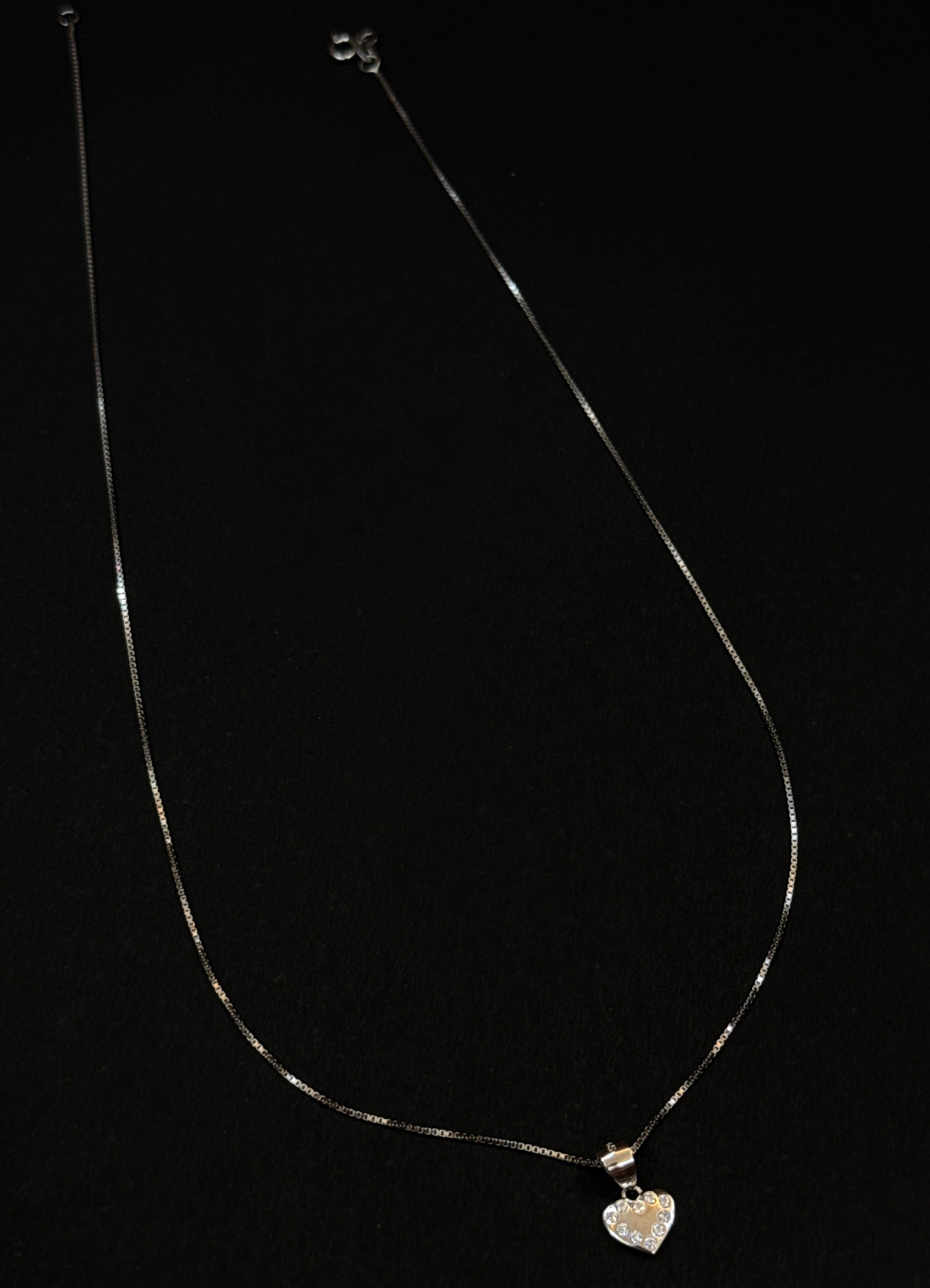 Heart Shape 925 Sliver Sterling Necklace & Earrings Set