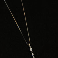 925 Sterling Silver Blue Teardrop Necklace Set