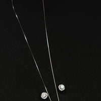 925 Sterling Silver CZ Halo Pendant Necklace